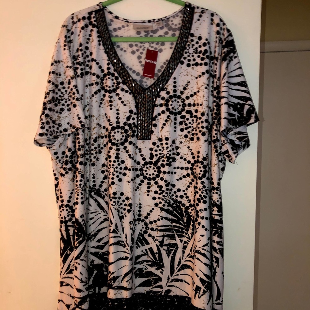 Avenue Patterned Blouse with Jewels